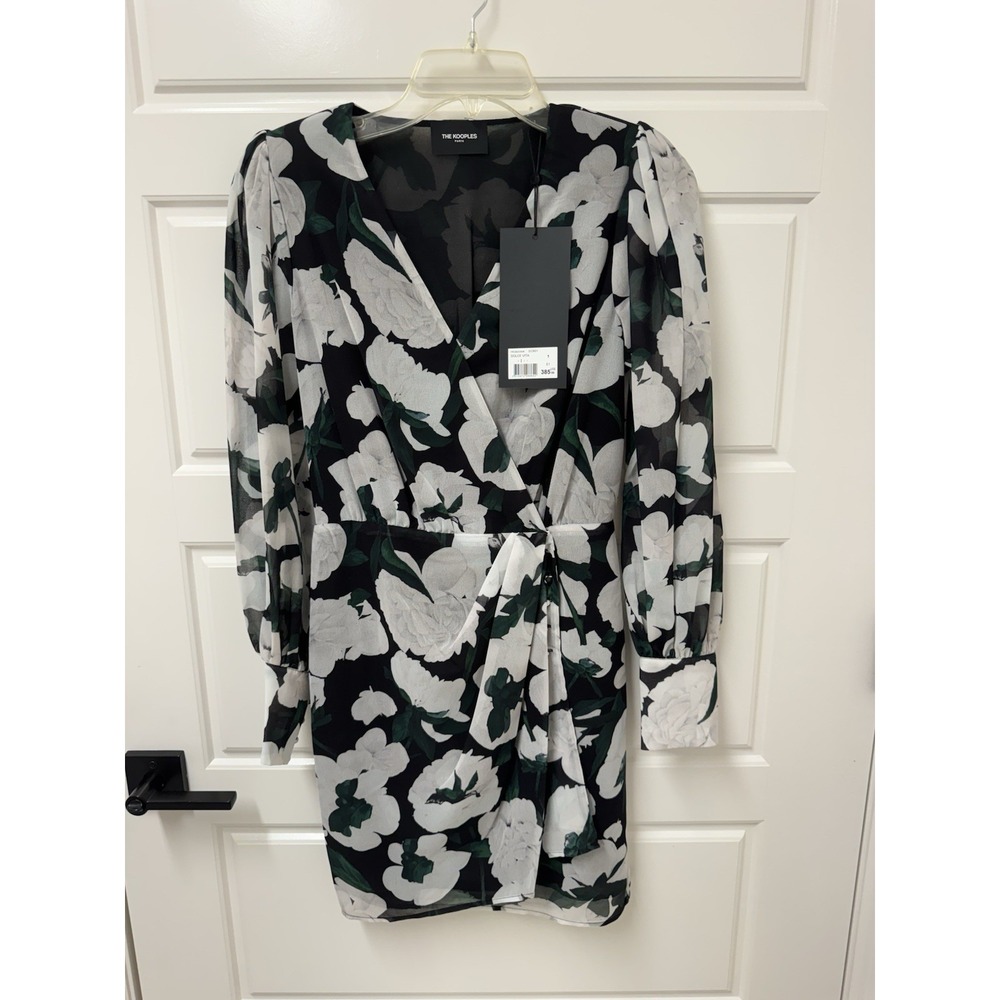 The Kooples Dolce Vita Floral Print Faux Wrap Mini Dress EU 1 US Small NWT $385